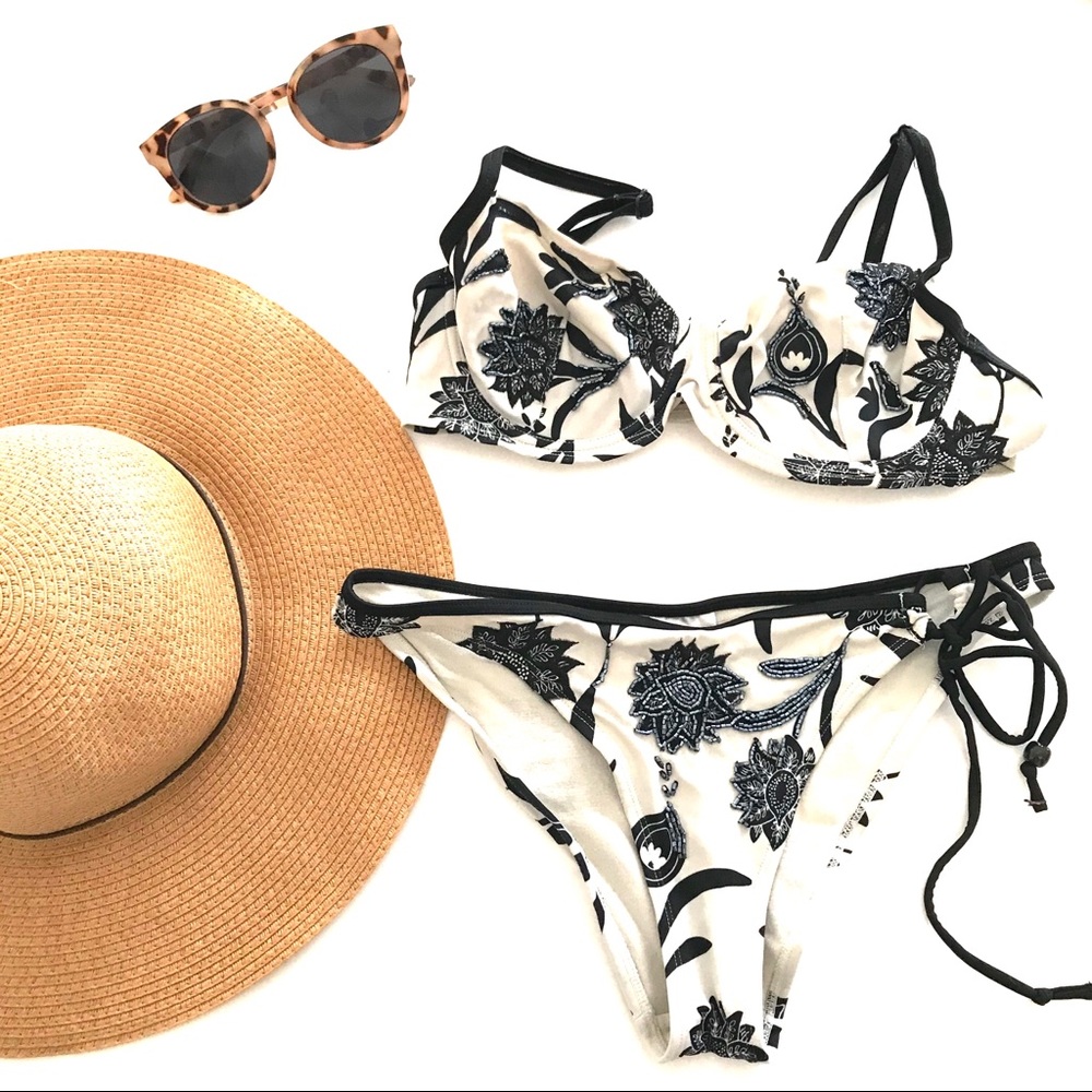 Beaded Two Piece Bathing Suit